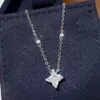 Collane con ciondolo di marca di lusso placcato in argento di alta qualità in rame di alta qualità con lettera di cristallo collana di gioielli da donna di design regalo di Natale