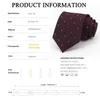 Bow Ties High Quality 8cm Wide Business Tie för män Deep Red Fashion Formal Gentleman Slitte Party Wedding Work With Present Box JML2764