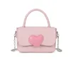 Mini bolsos de amor rosa con cadena, pequeño bolso cuadrado para niñas, bonitos bolsos cruzados de cuero para mujer FMT-4065