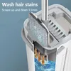 Mops Hand Free Flat Floor Mop Bucket Set For Professional Home Cleaning System With Washable Microfiber Pads 231215