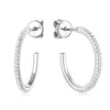 Hoop Earrings Luxury Full Moissanite For Women Party S925 Sterling Silver Plated 18K White Gold Diamond Earring
