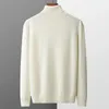 Herrtröjor Autumn och vinter 100% Pure Merino Wool Pullover Turtle Neck Cashmere Sweater Tjockad varm lös fast färg Topp 231214