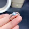 Cluster ringen mooie natuurlijke opaal edelsteen ring voor vrouwen echt 925 zilver vuurwerk kleur Gem verjaardagsfeestje cadeau L 5,5 mm maat ovaal