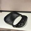 Botte Venetas Bolso de hombro Bolsos de cuero para mujer Gemelli Bs Bolso tejido de cuero genuino para mujer en 2024 Nuevo desfile de moda de Instagram Bolso doble de moda Niche Handh HBG8