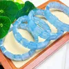 Link bransoletki naturalne bolennie Akwamarynowe krystalicznie niebieskie koraliki kobiety wykwintne świąteczne prezenty uzdrawiające kamień 14x13 mm