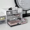 Storage Boxes Bins Acrylic Cosmetics Box Makeup Organizer Drawer Desktop Transparent Dustproof Lipstick Brush Mask Rack 231215