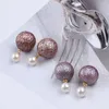 Dangle Earrings Good Quality Carved Natural Purple Freshwater Edison Pearl 925 Sterling Silver