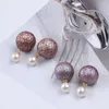 Bengelen oorbellen goede kwaliteit gesneden natuurlijk paars zoet water Edison Pearl 925 Sterling Silver