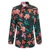 Women's Blouses Tropical Floral Print Blouse Long Sleeve Flame Flowers Kawaii Female Street Wear Oversized Shirt Custom Clothes Gift