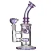 8 pouces dab plate-forme pétrolière fab oeuf verre tuyau d'eau recycleur pomme de douche bong verre capiteux art en verre violet avec bol violet 12 LL