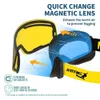 SKI Goggles Hızlı Değişiklik Lensi ile Manyetik Kayak Gözlükleri% 100 UV400 Koruma Boz Anti Snowboard Gözlük Gözlük Gkges Kadınlar 231214