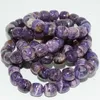 Bracciale con perline di tamburo di charoite naturale con pietre preziose sciolte, dimensioni circa 13x13 mm