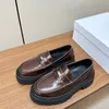 Retro stil äkta läder loafers hög kvalitet runda tår affärer formella oxford matt läder kvinnors lyxdesigner skor