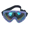 Ski Goggles Steam Punk Diamond Decor Sun Glasses Holiday Carnival Illusion Goggles Oversize Snowing Eyewear Siamese Luxury Ski Goggles 231214