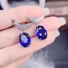 Dangle Earrings Natural Sapphire S925 Sterling Silver Fashion Women's Premium Wedding Jewelry