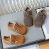 Boys Girls fleece suede flat shoes kids plush lining warm shoes winter children non-slip outdoor casual shoe Z6041