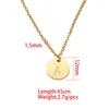 Chains Personalized Disc Initial Necklace Women 18k Gold Plated Letter Pendant Charms Fashion Jewelry For