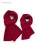 Scarves Deep Red Cashmere Luxury Scarf Men Women Autumn Winter Warm Scarves Adults Kids Christmas Year Gift 231214