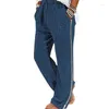 Pantalons pour hommes Vintage hommes plissés coton lin décontracté cordon de serrage latéral taille élastique confort respirant pantalon de plage droit