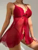 Sexy Set Baby Doll Biecid Women Pornograficzne piżamę Babydoll Przezroczysta koronkowa sukienka wieczorowa Ubranie seksualne 231215