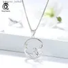 Collane con ciondolo ORSA JEWELS Collane in argento sterling 925 Pendenti Fata seduta sulla luna Collana romantica originale Ragazza Gioielli Regalo SN106L231215