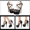 Sandaler Kvinnor Sandaler 14 cm Platform High Heels Sexig fotled Sandal Öppen tå Stilettos Party Dress Wedding Shoes Plus Size 231215