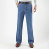 Mäns jeans storlek 3045 män affärer klassisk manlig stretch plus baggy rak denim byxor bomullsblått arbete 231214