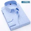 Chemises habillées pour hommes en vrac hommes imprimés à manches longues coupe régulière boutonnée chemise à carreaux hauts doux à carreaux bleus