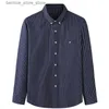 Polos Men Men długoterminowy Oxford Plaid Striped Casual Shirt Front Patch Kieszonka klatka piersiowa Zwykłe okno guzikowe grube koszule 13xl Q231215