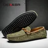 Модельные туфли, увеличивающие рост DEKABR, повседневные мужские туфли из натуральной кожи, летние дышащие зеленые мужские лоферы Sapato Masculino Zapatos Hombre 231215