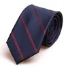 Bow Ties Navy Blue Striped for Men Design Prand Praint 7cm Business Business Necktie Party حفل زفاف عارض
