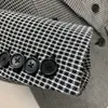 デザイナー女性コート長袖オーバーコート高品質の女性ファッションボタン装飾vネックカーディガンジャケット12月15日