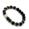 Intero 10 pz / lotto 8mm Nuovo Lapiz Lazuli Perline di Pietra Uomo Buddha Energia Yoga Meditazione Braccialetti Regalo Del Partito Jewelry258D