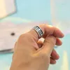 Trouwringen Sterling Zilver Vintage 3D Gegraveerde Ring Gepersonaliseerd voor Mannen Aangepaste Naam Brief Goud Paar Ringen Sieraden Verjaardagscadeau 231214