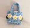 Torby wieczorowe Big Daisy Spring Women Bag na ramionach szydełka szydełka ręcznie robiona messenger dama torebka zakupowa