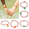 Strand Red Rope flätat armband Buddhist Pendant Bangles Justerbar storlek Handvävd Lucky gängade armband smycken för par