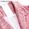 Duas peças Profissional Conjunto de camisa de jaqueta rosa Conjunto de moda feminina casaco de casaco feminino