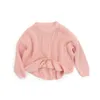 Pullover Baby Girls Long Sleeve Sweater Autumn Winter Toddler Kids Boys Solid Color Warm Sweatshirt Tops Cable Knit Pullover 231215
