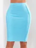 スカートビーキー品質明るい空青包帯女性2023ファッションハイウエストオフィスレディボディーコンパーティークラブウェディングマキシ
