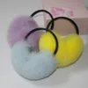 Kulak muffs moda kadınlar kabarık gerçek tilki kürk kulaklık kış lady büyük pompomlar tilki kürk peluş kulak muff% 100 doğal tilki kürk başlıklar 231214