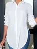 Blusas de mujer, blusa elegante de oficina, camisa blanca, Primavera Verano 2024, manga larga, botones ajustados y Tops, camisas de trabajo informales
