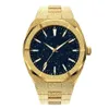 Armbanduhren hochwertige Männer modische Frosted Star Dust Watch Edelstahl 18K Gold Quarz analog Handgelenk für 221025216o