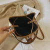 Cordão crossbody bolsas moda couro do plutônio lona emenda balde sacos bolsas femininas 2023 FMT-4064