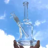 8,6 Zoll Glas Bong klare Topfform Shisha Schwere Rauchwasserrohr mit Glasschale