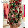 Casual Dresses HL 2023 High End Skirt Embroidered Lace Mini Dress For Women Fashion Half Collar Ladies Elegant Party Y2K