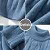 Men's Sweaters Men's Solid Color Turtleneck Sweater Pullover Knitting Couples Large Size Thick Warm Casual Wearing Twist Sweater Size S-3XL 231215