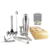 Outils de bar 12 pièces Boston Cocktail Shaker Bar outils ensemble Barware barman Shakers Kit Jigger mélangeur Muddler verseur cuillère avec support en bambou 231214