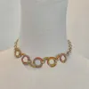 Ожерелье-подвеска роскошного качества с разноцветными бриллиантами из 18-каратного золота, есть штамп, есть коробка PS7519A290d