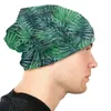 Baretten Palm Tropische Bladeren Motorkap Hoed Goth Herfst Winter Skullies Mutsen Hoeden Voor Mannen Vrouwen Volwassen Gebreide Warme Unisex Cap