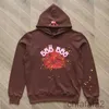 Diseñador Spider Sp5der Sudaderas con capucha Sudaderas jóvenes Streetwear Thug 555 Angel Hoody Hombres Mujeres 11 Jersey con capucha Impresión Web Sudores Gris LFA4